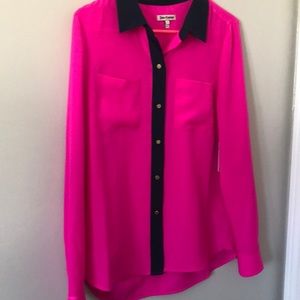 NWT Hot Pink/Navy Collared Juicy Couture Blouse